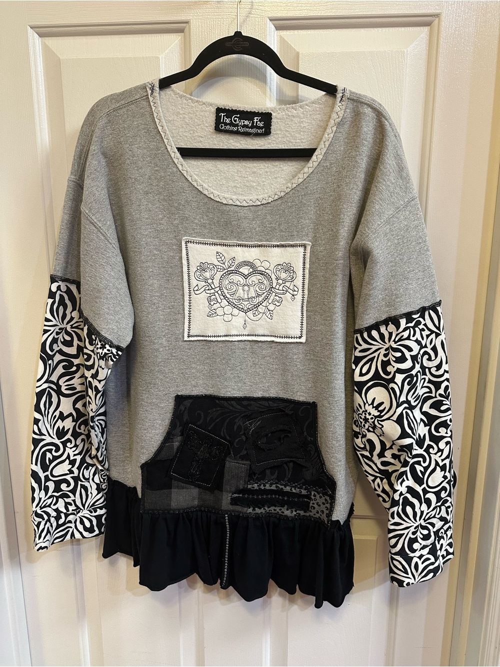 Upcycled, Reimanged, handmade Patchwork Sweatshirt